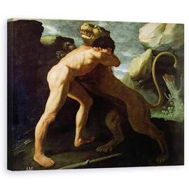 Tablou Canvas - Francisco de Zurbaran - Hercule lupta cu leul din Nemeea - - Roveli