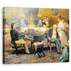 Tablou Canvas - Hendrik Siemiradzki - Chopin cantand la pian in Salonul Printului Radziwil, 1887 - Frederic Chopin 1810-1849 - - Roveli