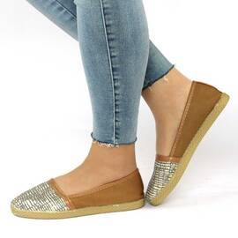 Espadrile de dama comode cu paiete ZJ-20-KAKI, Culoare (12): Auriu, Bej, Kaki, Marime (12): 39* - - Roveli