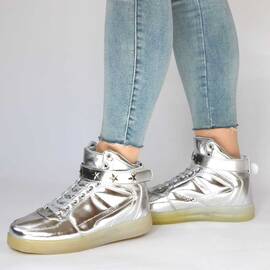 ​Ghete dama sport albe potrivite stilului casual LB-681-1-SILVER, Culoare (12): Argintiu, Marime (12): 37 - - Roveli