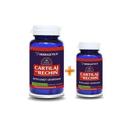 Cartilaj de Rechin Pachet 60 capsule + 10 capsule Herbagetica - - Roveli