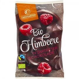 Zmeura liofilizata invelita in ciocolata amaruie FARA GLUTEN 50g Landgarten - - Roveli