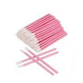 Betisoare din microfibra, Lip brush, pentru aplicare extensii gene, set 50 bucati, Culoare (26): roz - - Roveli