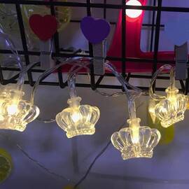 Ghirlanda solara cu bec in forma de coroana lumina calda - - Roveli