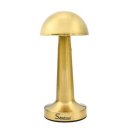Lampa de birou portabila Gold ciupercuta, Culoare (tm): auriu - - Roveli