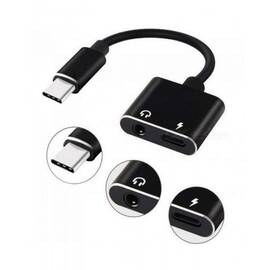 Convertor USB-C tata la 3,5 mm / USB-C mama, Culoare (tm): negru - - Roveli