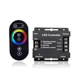 Controler LED RGB cu 6 taste RF Touch, Culoare (tm): negru - - Roveli