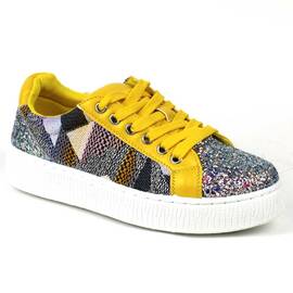 ​Tenisi dama casual, galbeni cu glitter YY-91-Yellow, Culoare (12): Multicolor, Galben, Marime (12): 37 - - Roveli
