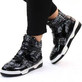 Ghete dama lacuite cu talpa cusuta, joasa, pentru tinute casual-sport JD-D73-BLACK, Culoare (12): Negru, Multicolor, Marime (12): 41 - - Roveli