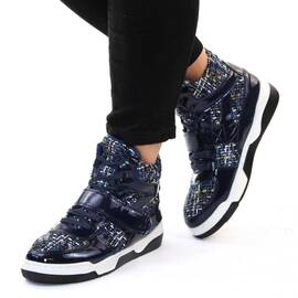 ​Ghete dama lacuite cu talpa cusuta, joasa, pentru tinute casual-sport JD-D73-BLUE, Culoare (12): Multicolor, Bleumarin, Marime (12): 39 - - Roveli