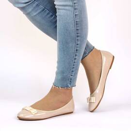 Balerini de dama, bej cu talpa usoara  2017-1-BEIGE, Marime (12): 36* - - Roveli