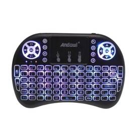 Mini tastatura wireless cu touch pad RGB, Culoare (tm): negru - - Roveli