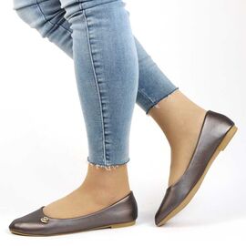 ​Balerini de dama, usori si accesorizati cu strasuri 661-GREY, Marime (12): 38* - - Roveli