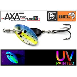 Lingurita Rotativa Berti Axat Pro Elite UV Micro2 22mm/3.5gr, Varianta (50): Axat Pro Elite UV Micro2 22mm/3.5gr Negru/Rainbow Trout - - Roveli