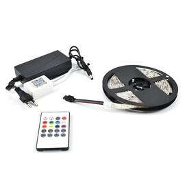 Banda LED RGB autoadeziva cu functie de sunet, Bluetooth si telecomanda : Marime - 5 m, Marime (tm): 5 m - - Roveli