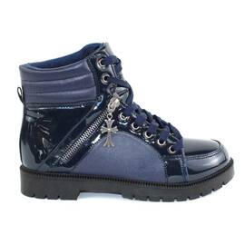 Ghete dama lacuite cu joasa, pentru tinute casual-sport ZJY-D16-DK.BLUE, Culoare (12): Bleumarin, Marime (12): 40 - - Roveli