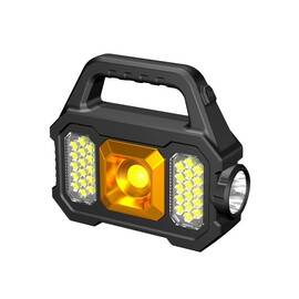 Lanterna solara cu proiector lateral COB si incarcare USB : Culoare - auriu, Culoare (tm): auriu - - Roveli