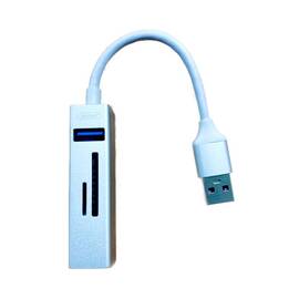 Hub adaptor 5in1 USB 3.0, cititor de carduri SD/TF : Culoare - argintiu, Culoare (tm): argintiu - - Roveli
