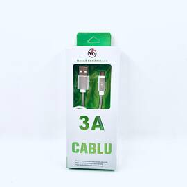 Cablu de incarcare telefon TIP micro usb : Culoare - argintiu, Culoare (tm): argintiu - - Roveli