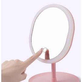 Oglinda de machiaj cu iluminare LED : Culoare - alb, Culoare (tm): roz - - Roveli