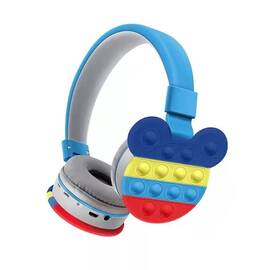 Casti Wireless pentru Copii, Bluetooth 5.0, Pop It Now : Culoare - roz, Culoare (tm): albastru - - Roveli