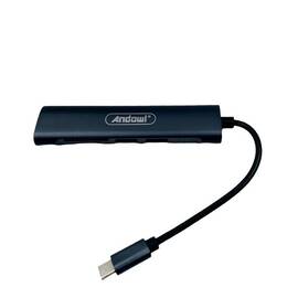 Hub USB C 2 porturi usb 3.0 si cititor de card : Culoare - argintiu, Culoare (tm): gri - - Roveli