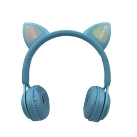 Roveli - Casti Bluetooth 5.0 cu urechi de pisica pentru copii : Culoare - albastru-