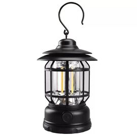 Lampa de camping cu LED reincarcabila prin USB : Culoare - negru - - Roveli