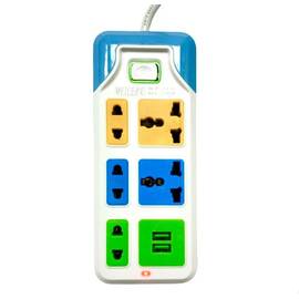 Prelungitor cu 5 prize si 2 usb, 5m : Culoare - multicolor, Culoare (tm): multicolor - - Roveli
