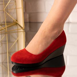 Roveli - Pantofi dama casual din piele intoarsa Rosi Kaia, Culoare (12): Rosu, Marime (12): 36-