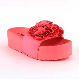 Papuci de dama, cu talpa groasa si funde decorative CK148P-CORAL, Culoare (12): Corai, Marime (12): 40* - - Roveli