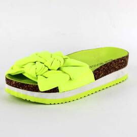 ​Papuci casual de dama cu funde aplicate00115-YELLOW, Culoare (12): Galben, Marime (12): 39 - - Roveli