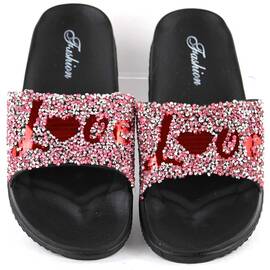 Papuci de dama usori si comozi 861-LOVE-FUXIA, Culoare (12): Fucsia, Marime (12): 39 - - Roveli