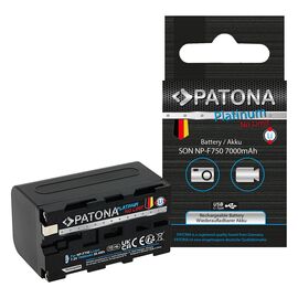 Roveli - Acumulator PATONA Platinum 7000mAh cu intrare USB-C pentru Sony NP-F750 F330 F530 F550 F930 F920 -1376-
