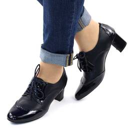 ​Pantofi de dama, comozi, cu toc mediu DE6633-5PS-NAVY/BLUE, Culoare (12): Bleumarin, Marime (12): 39 - - Roveli