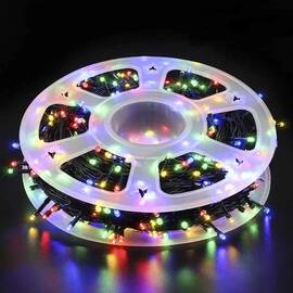 Instalatie luminoasa tip snur cu 300 LED-uri, pentru Craciun, lungime 50m, lumina multicolor : Set - 2 bucati, Set (tm): 1 buc - - Roveli