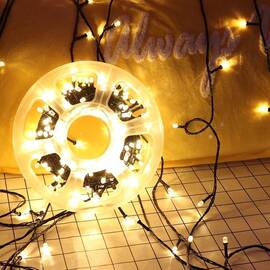 Instalatie luminoasa tip snur cu 300 LED-uri, pentru Craciun, lungime 50m, lumina calda : Set - 2 bucati, Set (tm): 1 buc - - Roveli