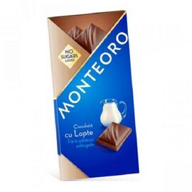 Ciocolata cu Lapte fara Zahar 90 g Monteoro - - Roveli