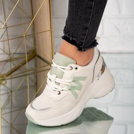 Roveli - Sneakersi dama cu talpa inalta din piele ecologica Verzi Yolanda, Culoare (12): Verde, Marime (12): 38-