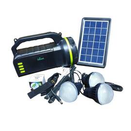 Kit panou fotovoltaic lanterna, 4 becuri, bluetooth, player mp3, Powerbank : Culoare - negru, Culoare (tm): negru - - Roveli