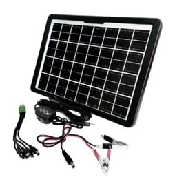 Roveli - Panou Solar Portabil, Putere 15W, Tensiune 16V, IP65, Cablu cu Mufe 5 in 1 : Culoare - negru, 