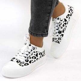 Roveli - Sneakers de dama, cu talpa usoara si comoda D2111M-WHITE, Culoare (12): Alb, Animal print, Marime (12): 39**-
