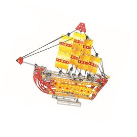 Set de constructie pentru copii, Vapor, 455 piese metalice - - Roveli