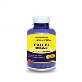 Calciu Organic Alga Calcaroasa 120 capsule Herbagetica - - Roveli