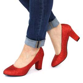 Pantofi eleganti de dama, cu toc inalt RD21-1-RED, Culoare (12): Rosu, Marime (12): 37 - - Roveli