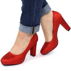 Pantofi eleganti de dama, cu platforma si toc inalt CD1-1-RED, Culoare (12): Rosu, Marime (12): 38 - - Roveli