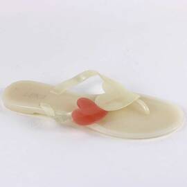 Papuci de dama, flip -flop din cauciuc ​ HEART-10- BEIGE/PINK, Culoare (12): Bej, Marime (12): 41 - - Roveli