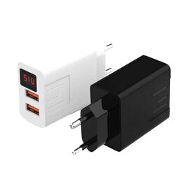 Adaptor cu 2 porturi USB si afisaj LED, 80 cm - - Roveli