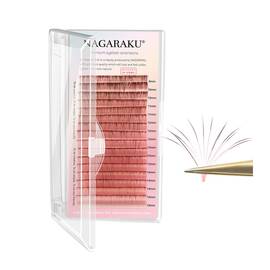 Extensii de gene curbura D Nagaraku Mix Rosu 2 nuante, extensii gene premium, 16 linii - - Roveli