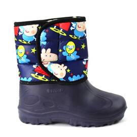 Cizme de copii,imblanite, din cauciuc PEPPA-NAVY, Culoare (12): Multicolor, Bleumarin, Marime (12): 34 - - Roveli
